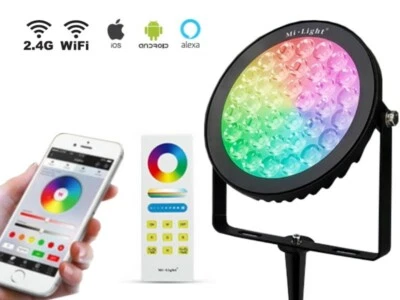 Smart LED Strahler Profi RGB+CCT 15W Funk WiFi Wlan Alexa Gartenstrahler IP65 - Bild 1 von 4