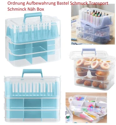 Nähkörbchen Nähkorb Click-Box Korb Aufbewahrung Box Ordnung Schminke Basteln - Bild 1 von 4