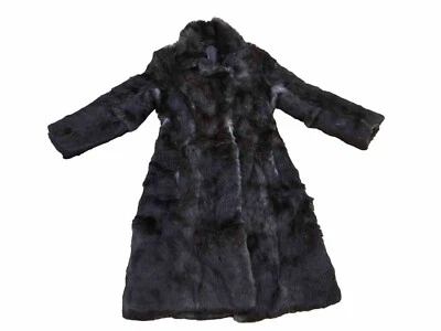 VTG 1970s Ladies Genuine Brown Real Coney Rabbit? Fur Winter Coat Size 16 - Image 1 of 4