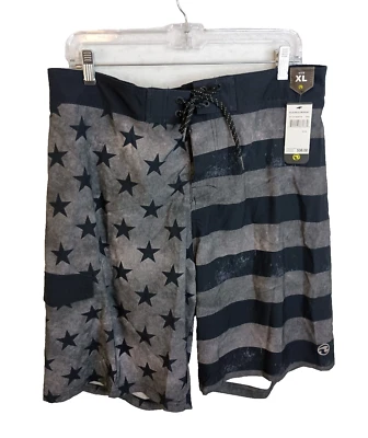 Pantalones Cortos Ocean Current Para Hombre XL Bandera Americana Negro Gris Estrellas Rayas Natación Foto 1 de 4