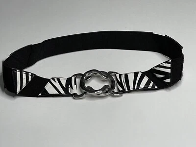 Betsey Johnson 斑马皮带男士制造材料 30 英寸长 2 英寸宽尺寸 S/M — 第 1/4 张图片