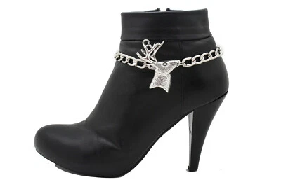 Mujer Plata Bota Cadena Pulsera Zapato Reno Dije Moda Joyería Navidad  Foto 1 de 4