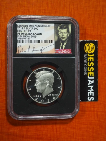 2014 P 50C PROOF SILVER KENNEDY HALF DOLLAR NGC PF70 ULTRA CAMEO FUN SHOW 2015 Cover