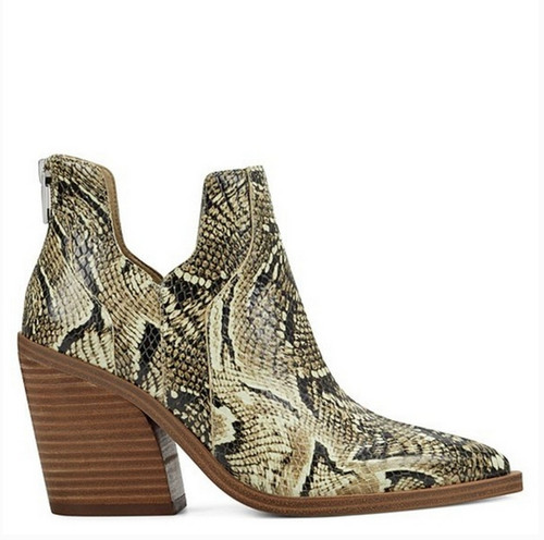 Vince Camuto Gannilla Western Python Snakeskin Leather Cutout Ankle Boots 7.5
