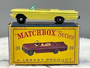 Moko lesney Matchbox#39 B Pontiac Convertible 1962,V,N,Mint in D2 Box all Orig,.