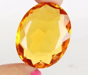 AAA+ Large Yellow Citrine 90.10 Ct. Oval Cut Loose Gemstone for Ring & Pendant - Picture 1 of 6