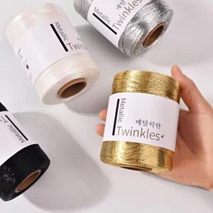 Sparkling Metallic Thread Hand Knitted Yarn Christmas Decoration Line - Picture 1 of 18