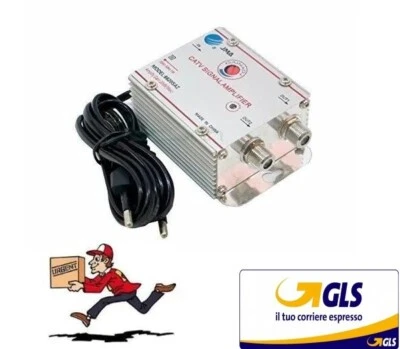 AMPLIFICATORE SEGNALE ANTENNA TV 2 USCITE DIGITALE TERRESTRE DECODER SDOPPIATORE - Immagine 1 di 2