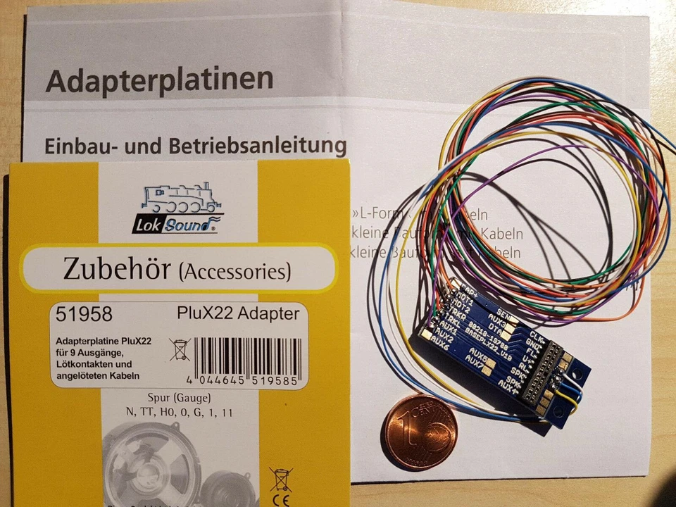 ESU 51958 Adapterplatine PluX22 mit Kabelbaum und 9 Ausgängen - Bild 1 von 1