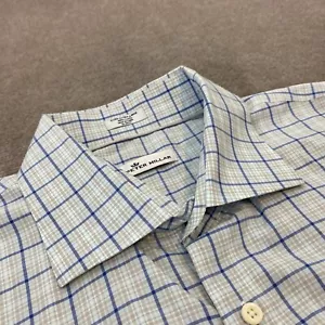 Peter Millar Hemd Herren XXL blau kariert langarm leicht Knopfleiste klassisch - Bild 1 von 10