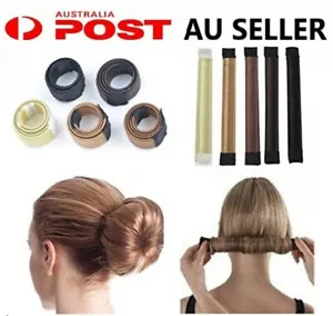 Women's Magic Hair Bun Snap Styling Donut Former French Maker Tool Twist Band - Picture 1 of 15