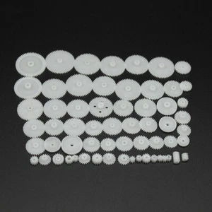 58 Pcs Plastic Gears Set Shaft Motor Gear Gearbox Robot Toy Kits DIY White Craft - Picture 1 of 11