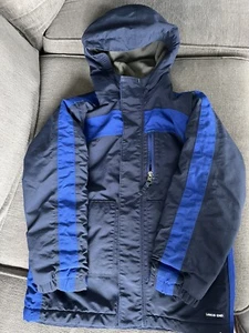 Lands End Squall Boy Jacket Blue Size 7 L Adjustable Hood Snow Ski Warm Insulate - Picture 1 of 5