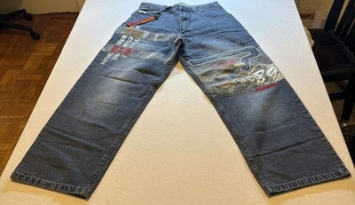 Pantalones de mezclilla PACO vintage para hombre 31 x 31 pierna ancha patinador bordado delantero Y2K NUEVO Foto 1 de 4