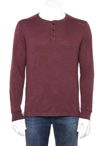 Uomo Borgogna Manica Lunga Apt. 9 Henley Small - Foto 1 di 5