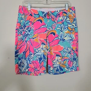 Lilly Pulitzer Chipper Shorts Seaside Aqua Breezy Size 8 - Picture 1 of 8