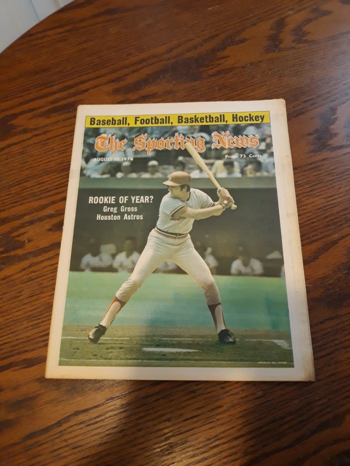 AUGUST 10,1974-THE SPORTING NEWS-GREG GROSS OF THE HOUSTON ASTROS(MINT) - Image 1 of 1