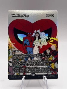 Wedding Ring 0007 Borderless Foil Marvel Eternal-Legal Spiderman MAR MTG NM - Picture 1 of 2