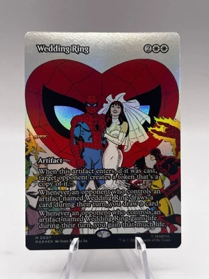 Wedding Ring 0007 Borderless Foil Marvel Eternal-Legal Spiderman MAR MTG NM - Image 1 of 2