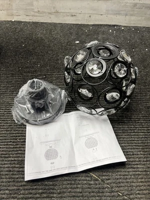 YANSUN 7 pulgadas Lámpara de techo de montaje semi empotrado negra de 1 luz pantalla de cristal Foto 1 de 4