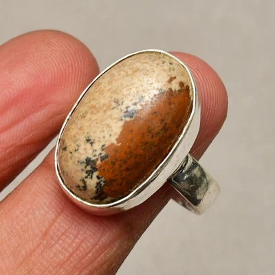 Immagine pietra preziosa diaspro fatta a mano gioielli in argento sterling... - Immagine 1 di 4