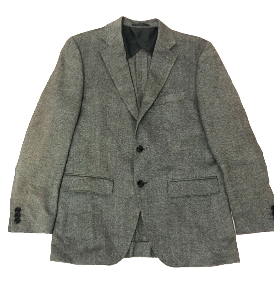 Mens Wool Blazer Coat ANGELICO Grey Super 140s Wool Blazer Jacket - Image 1 of 4