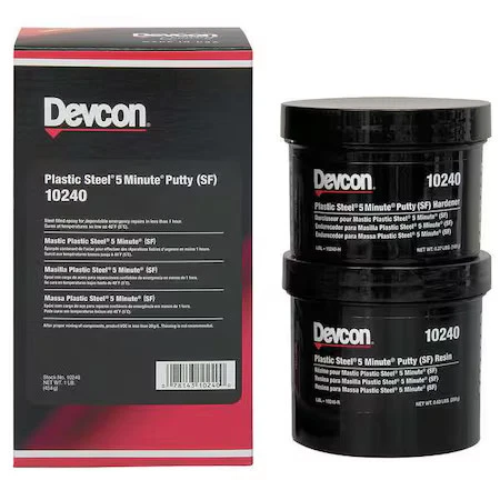 Devcon 10240 Putty, 1 Lb Container Size, Can, Plastic Steel, Dark Gray - Image 1 of 1