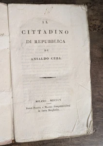 Libro Il Cittadino di Repubblica Ansaldo Cera Pirotta e Maspero Milano 1805 - Imagen 1 de 5