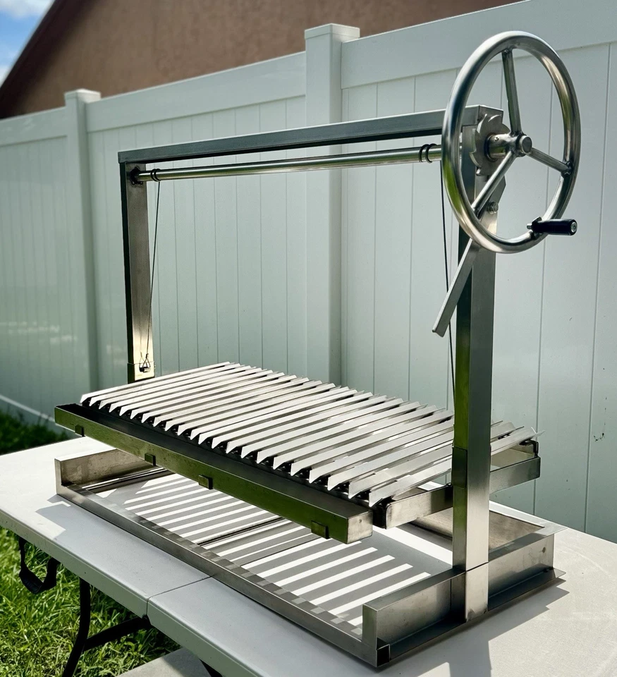 不锈钢户外烧烤 Parrilla Santa Maria 阿根廷烧烤架 V 格栅 — 第 1/4 张图片