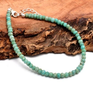 Amazonit facettierte Rondelle Perlen Armband echt und feinste Qualität 3,5-4 mm - Bild 1 von 3