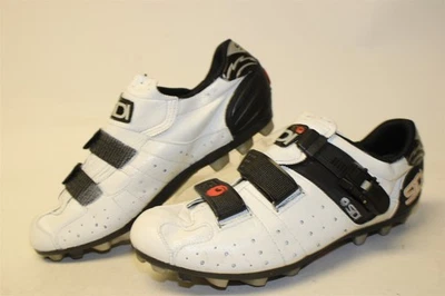 SIDI Italy Made Men Size 11 45 White Leather Mountain Cycling 2-Bolt Rachet Shoe - Image 1 of 4