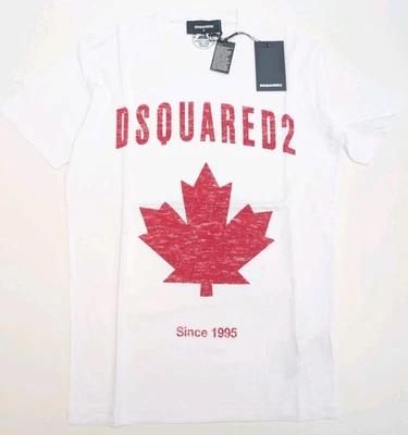 Dsquared2 T-Shirt Men's White Maple Canada Logo Print - Size S - RRP £190 - Image 1 of 4