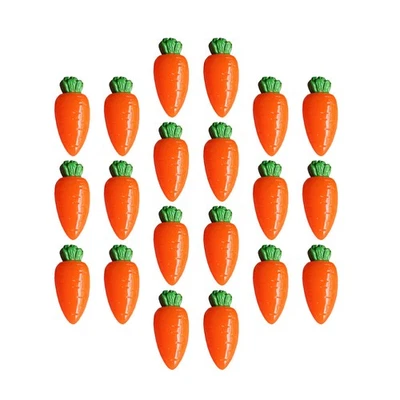  20 Pcs Orange Carrot Shaped Bead Artificial Carrots Easter Embellishments - Image 1 of 4