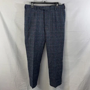 Pantalones de vestir Peter Christian para hombre 36x29 azul Harris tweed lana ventana - Imagen 1 de 10
