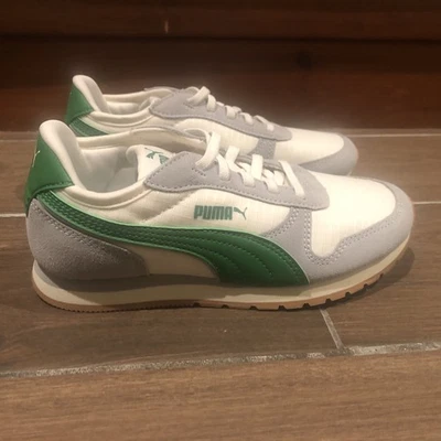 Boy’s Puma Athletic Tennis Shoes - Green & Grey - Size 2 - Image 1 of 4