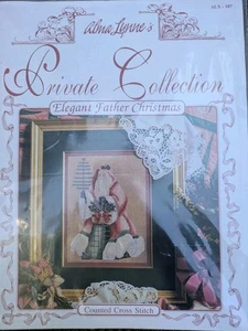 Vintage Elegant Father Christmas Folk Art Alma Lynne Cross Stitch Pattern - Picture 1 of 3