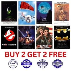 CLASSIC 80S FILM POSTERS MOVIE PRINTS NOSTALGIC FILM POSTERS A3 A4 A5 HOME DÉCOR - Picture 1 of 39