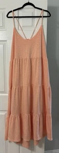Women's Old Navy New With Tags Sz 2x Peach Tiered Sleeveless Maxi Dress Pockets - Picture 1 of 18