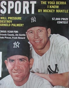 MLB BASEBALL PHOTO PRINT MICKEY MANTLE YOGI BERRA NEW YORK YANKEES COVER - Picture 1 of 1