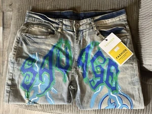 💯Mens Fashion  Punk Vintage Denim  Jeans - Picture 1 of 4