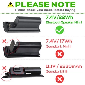 Akku Li-Ion für Bose Soundlink Mini One 061384 061385 061386 063287 - 3000mAh - Bild 1 von 9