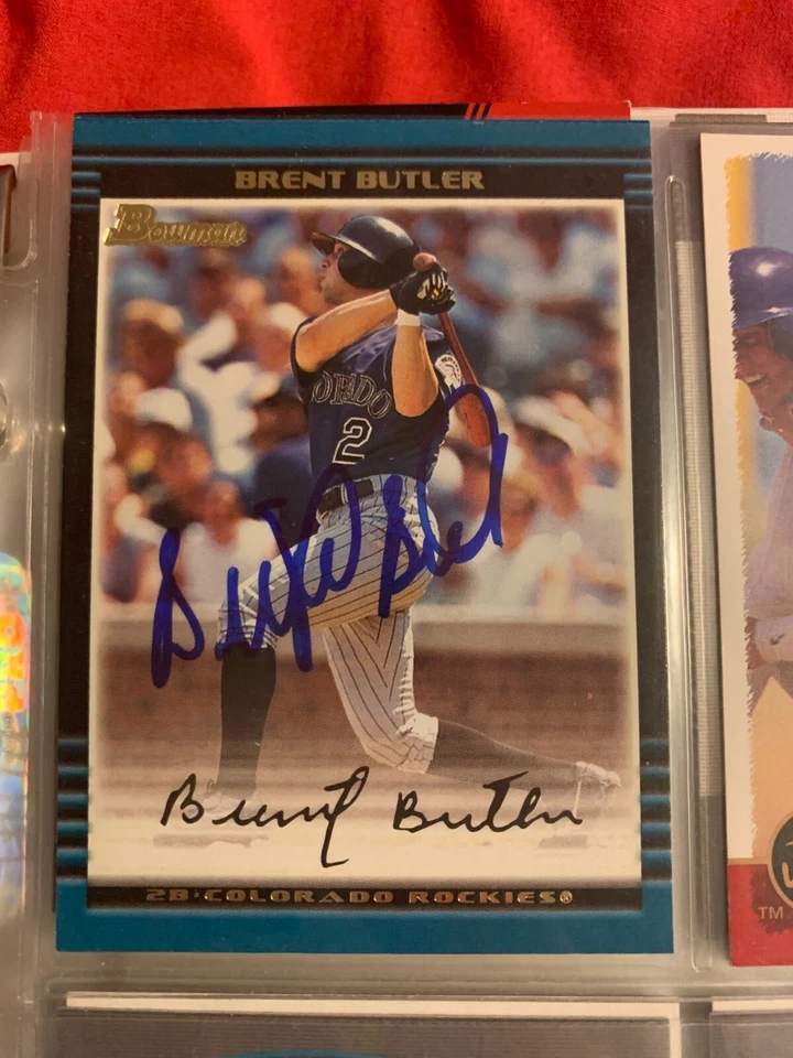 BRENT BUTLER AUTOGRAPHED SIGNED 2002 BOWMAN CARD ROCKIES COA - Image 1 of 1