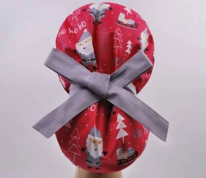 Scrub caps, nurse scrub hat, women surgical hats, ponytail scrub cap Christmas - Picture 1 of 3