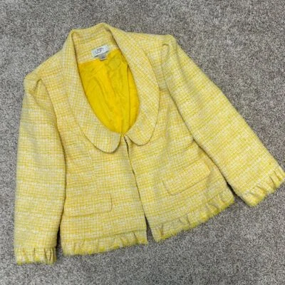 LOFT Ann Taylor Tweed Frayed Hem Cropped Blazer Women Size 4 - Image 1 of 4