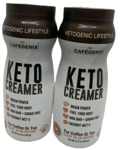 2 Cafegenix KETO Creamer with MCT’s For Coffee or Tea Ketogenic Lifestyle 8.5 oz - Picture 1 of 4