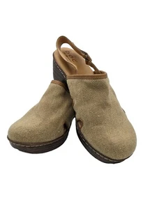 B.O.C Lyza Woven Tan Adjustable Slingback Block Heel Mule Clog Womens Size 9 - Picture 1 of 7