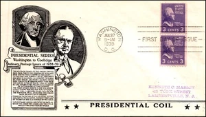 Scott 851 3 Cents Jefferson Anderson FDC Addressed Planty Pair 851-50A - Picture 1 of 2