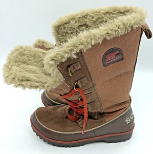 Sorel Tivoli Brown Fleece Tall Winter Snow Boots Women's NL2094-256 Size 8 WP - Picture 1 of 19