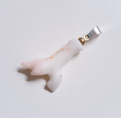 Hermoso Colgante de Coral Japonés Blanco Natural Coral Marino Rama Collar Colgante Foto 1 de 4