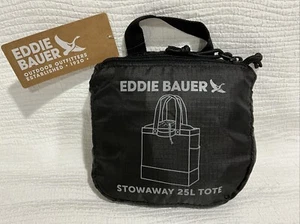 NEW Eddie Bauer Stowaway Packable 25L Cinch Tote Day-Pack Bag Onyx/Black - Picture 1 of 5